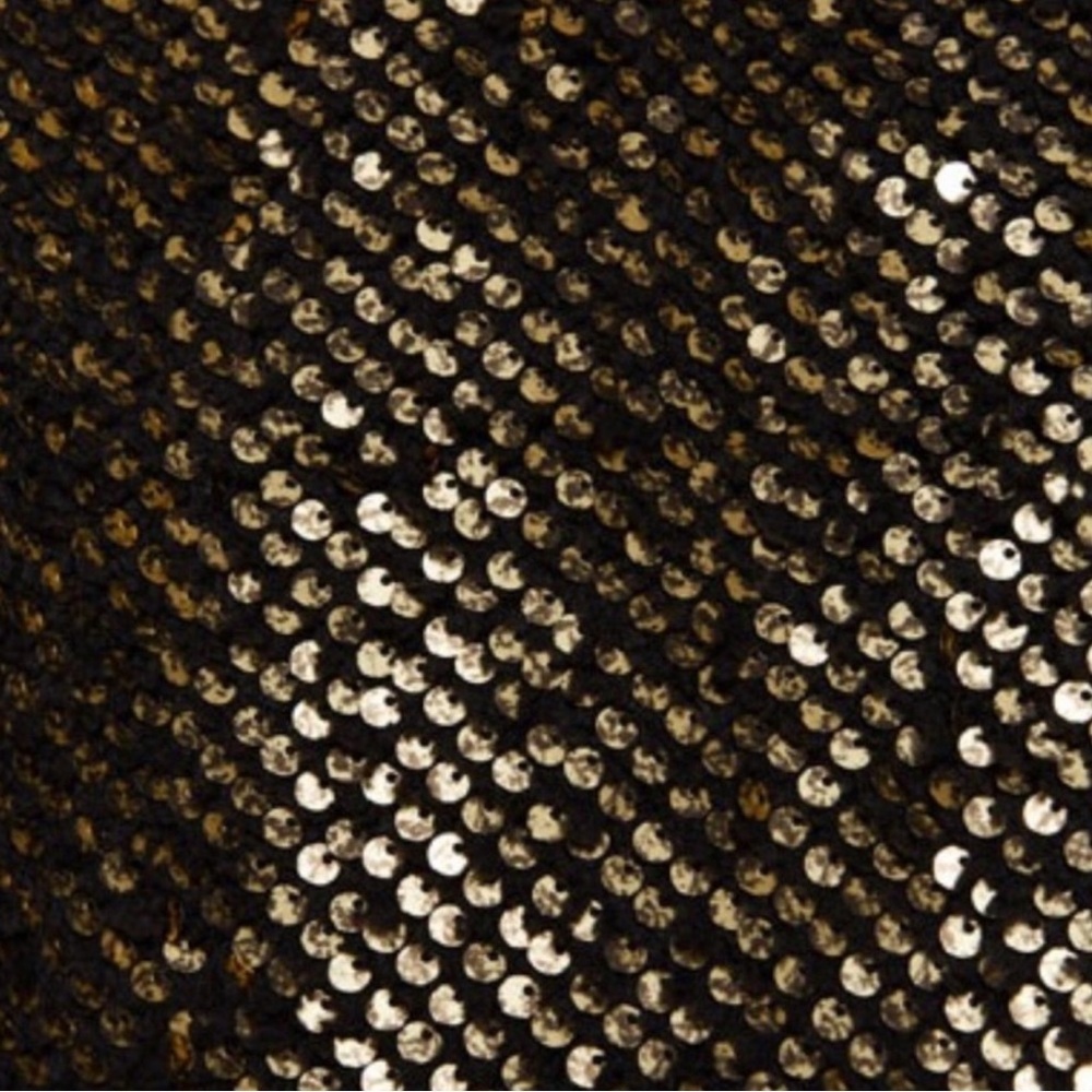Zara oversized faux fur sequin bomber jacket black gold medium - Picture 3 of 12